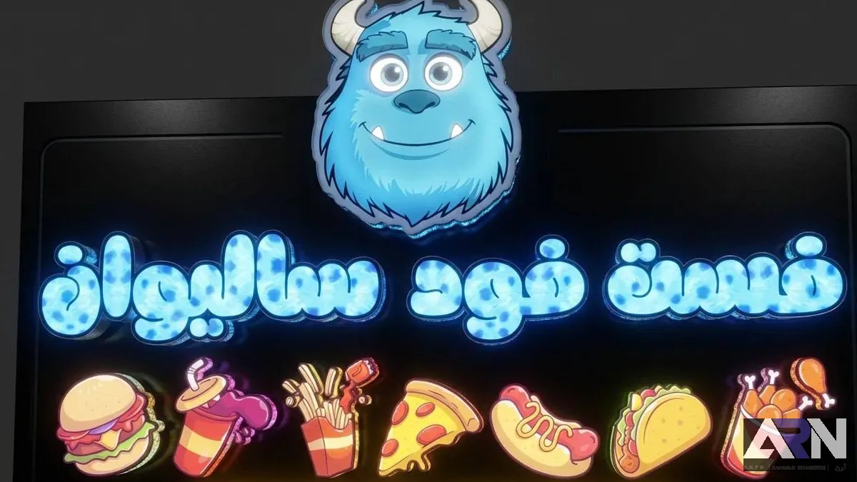 تابلو چلنیوم فست فود سالیوان آبی اجرا در تبریز